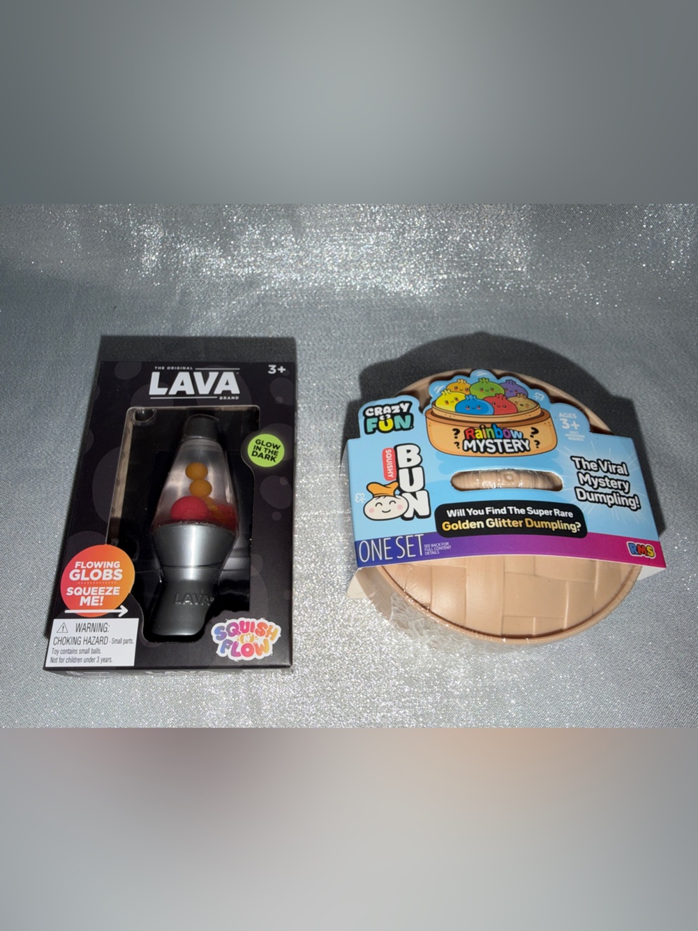 Squishy Purple Glow In The Dark Lava Lamp Toy + Rainbow Mystery Dumpling Set - Picture 2 of 7
